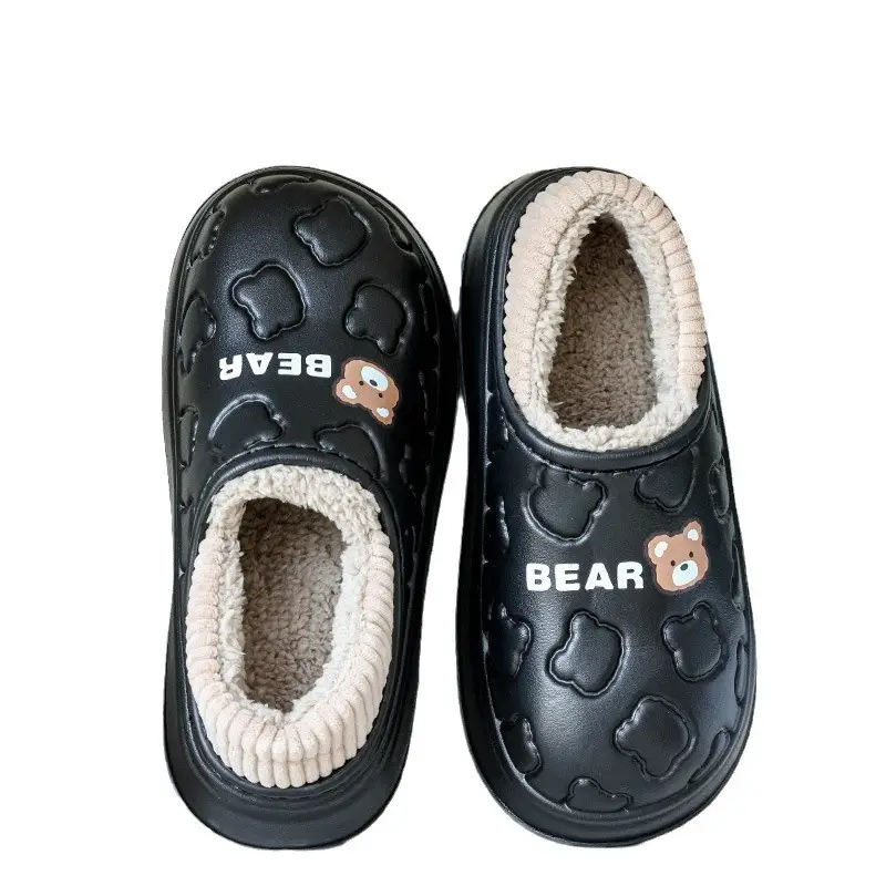 Waterproof Cotton Slippers for Women, Autumn and Winter 2025 New Style, Closed Heel, Indoor Casual, Non-Slip, Warm, Thick-Soled Maternity Cotton Shoes
