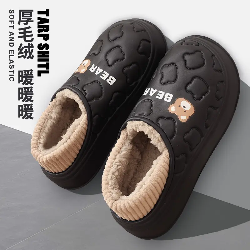 Waterproof Cotton Slippers for Women, Autumn and Winter 2025 New Style, Closed Heel, Indoor Casual, Non-Slip, Warm, Thick-Soled Maternity Cotton Shoes — feature 20