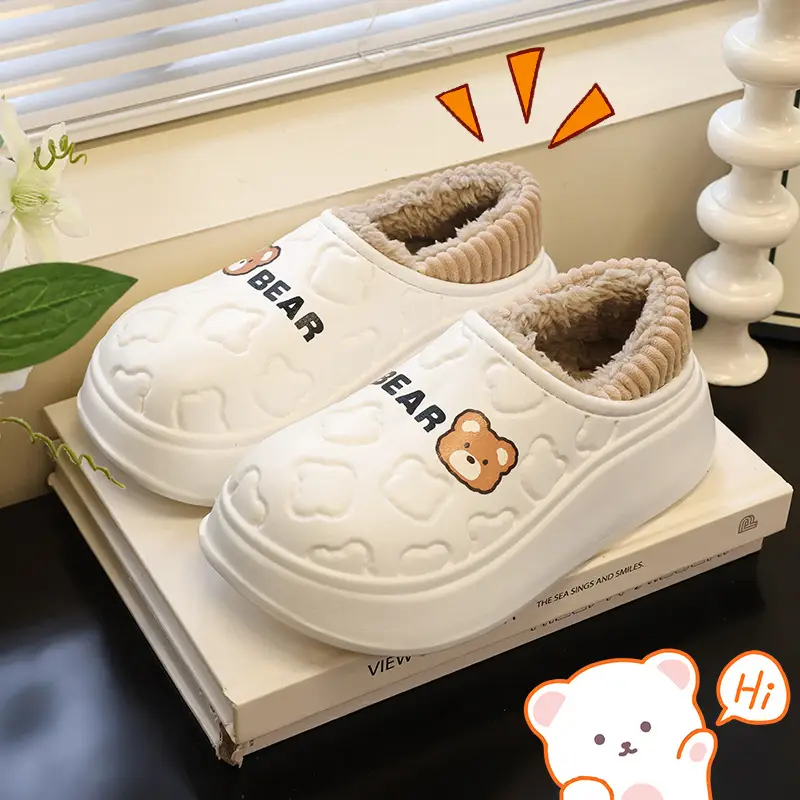 Waterproof Cotton Slippers for Women, Autumn and Winter 2025 New Style, Closed Heel, Indoor Casual, Non-Slip, Warm, Thick-Soled Maternity Cotton Shoes — feature 4