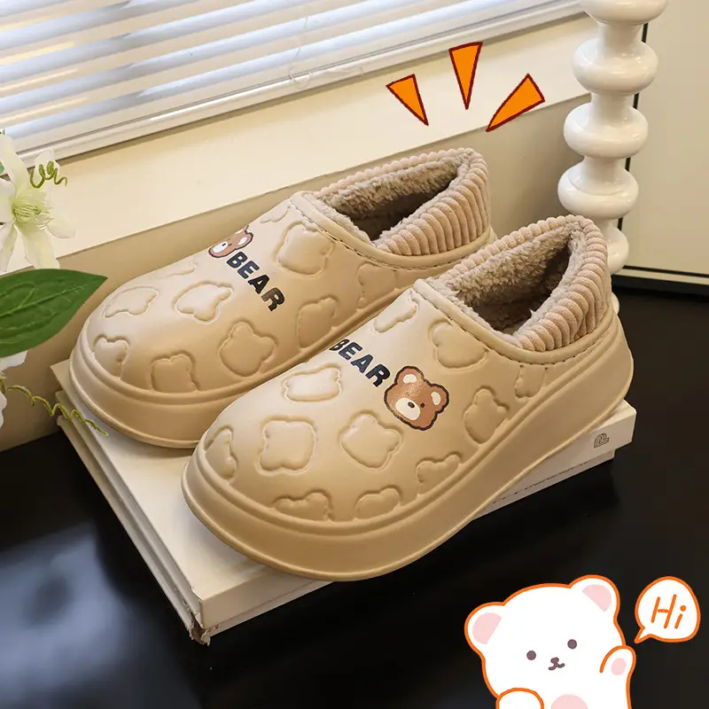 Waterproof Cotton Slippers for Women, Autumn and Winter 2025 New Style, Closed Heel, Indoor Casual, Non-Slip, Warm, Thick-Soled Maternity Cotton Shoes — feature 5