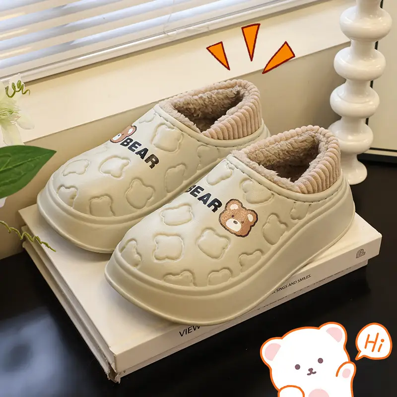 Waterproof Cotton Slippers for Women, Autumn and Winter 2025 New Style, Closed Heel, Indoor Casual, Non-Slip, Warm, Thick-Soled Maternity Cotton Shoes — feature 6