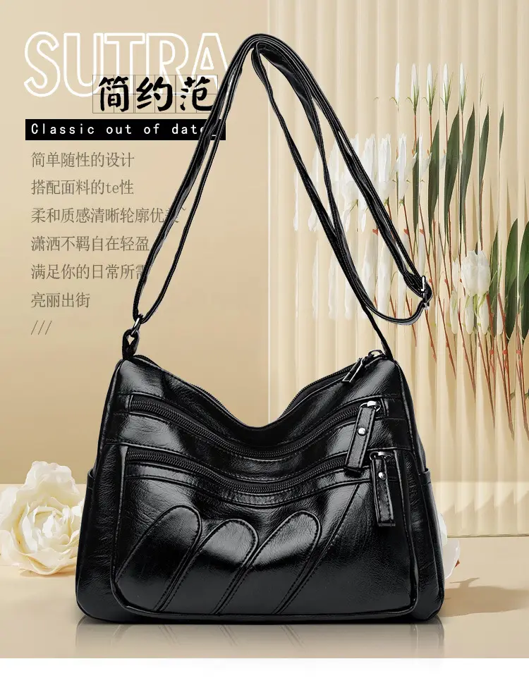 Black Quilted Shoulder Bag for Women — feature 2