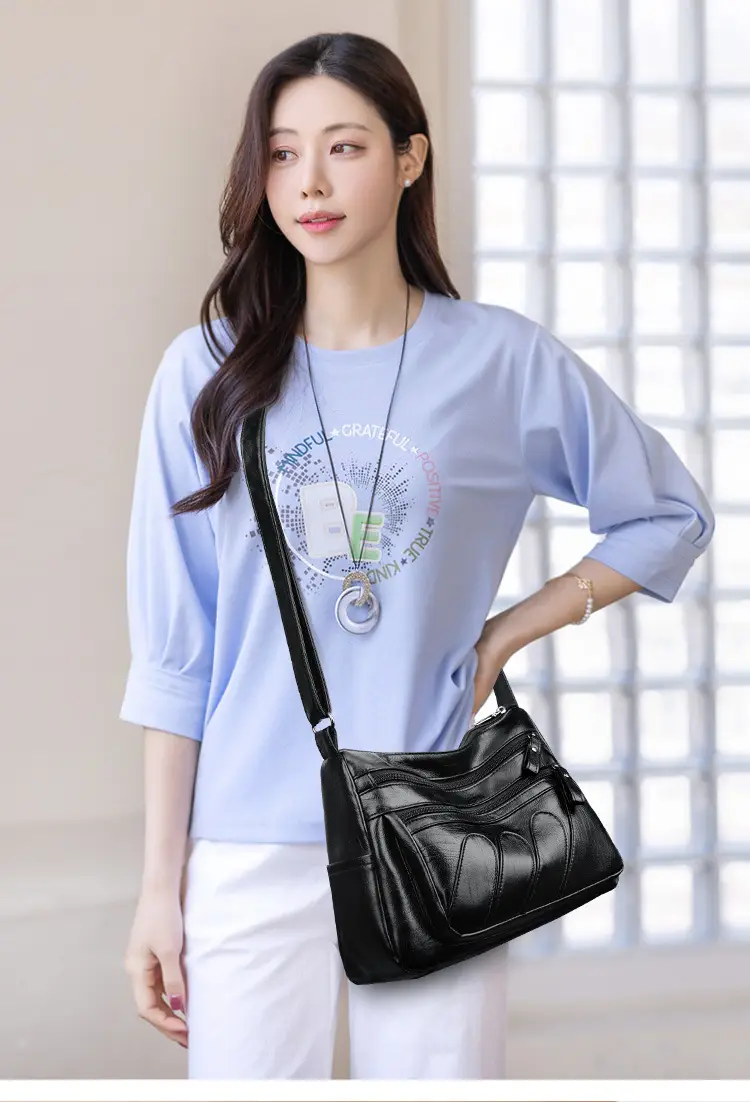 Black Quilted Shoulder Bag for Women — feature 20