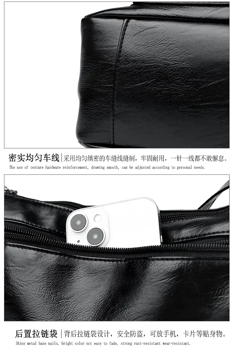 Black Quilted Shoulder Bag for Women — feature 33