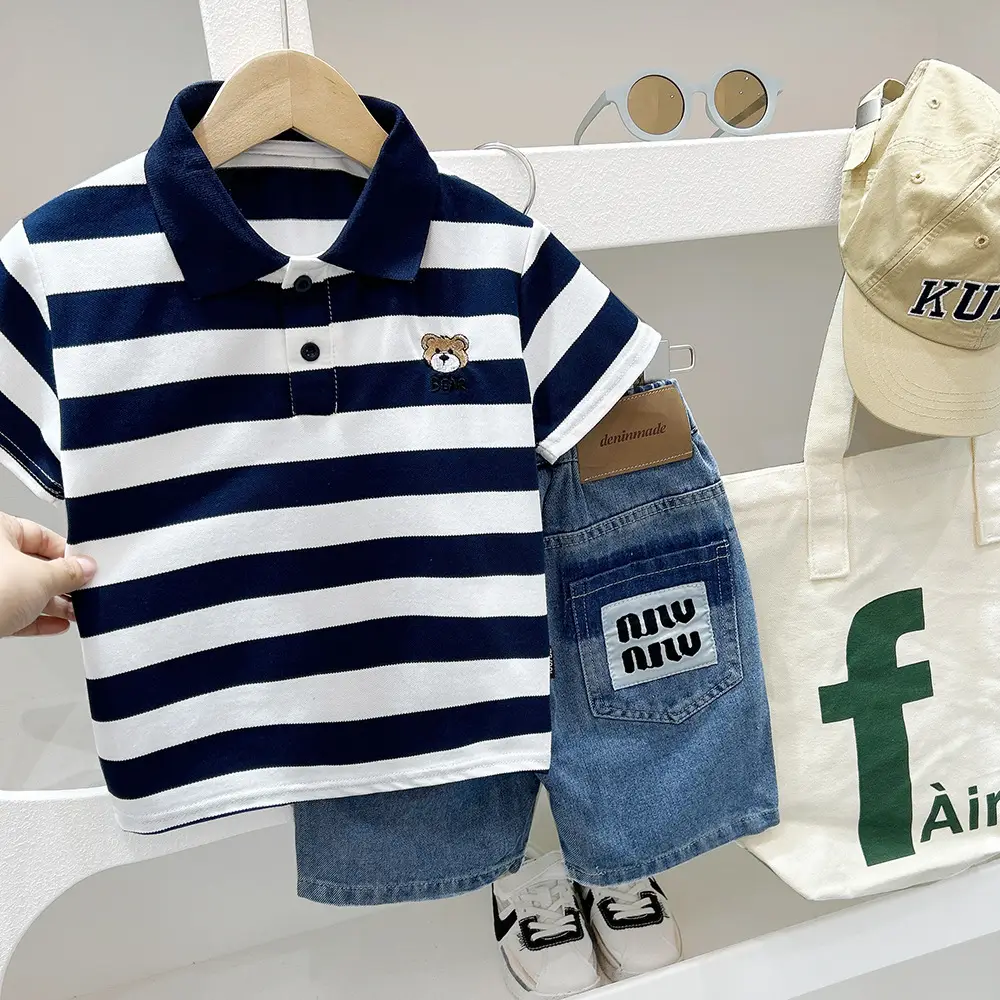 2025 Boys Striped Polo T-Shirt Summer Wear — feature 3