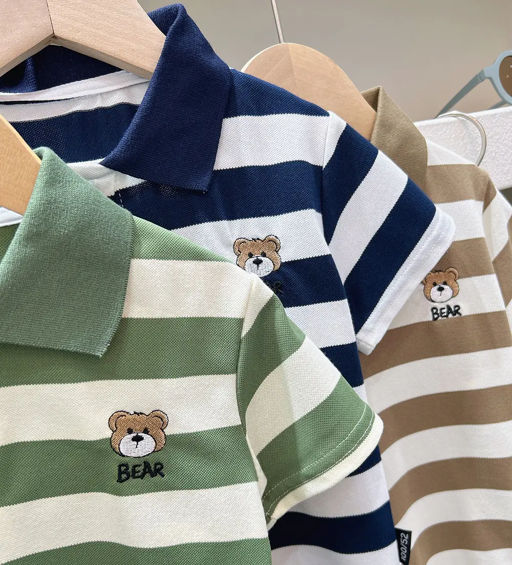 2025 Boys Striped Polo T-Shirt Summer Wear — feature 5