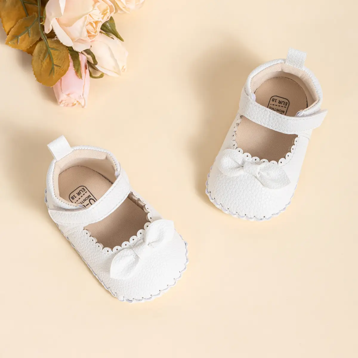 2024 Bow Princess Baby Shoes White Brown Non-Slip — feature 10
