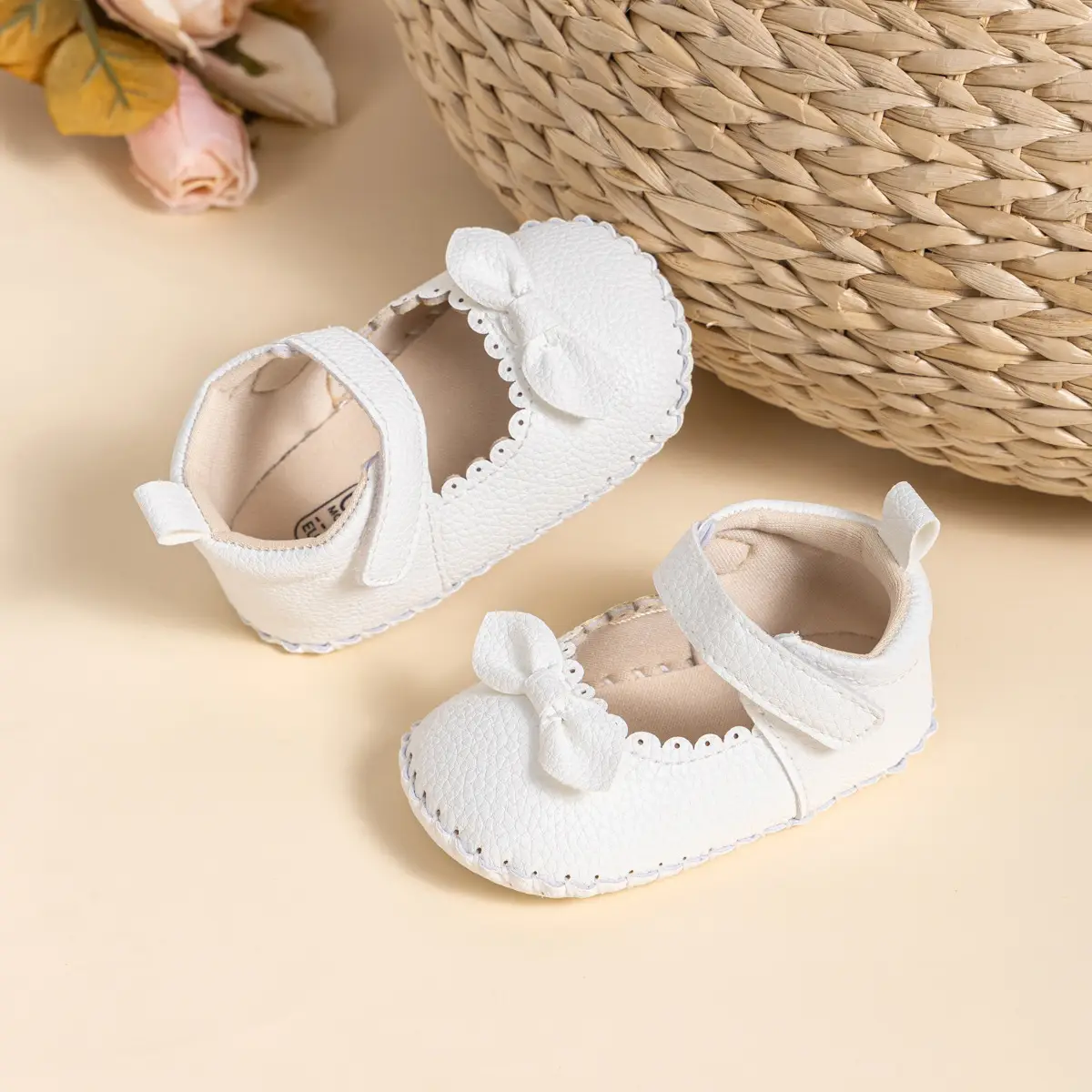 2024 Bow Princess Baby Shoes White Brown Non-Slip — feature 12
