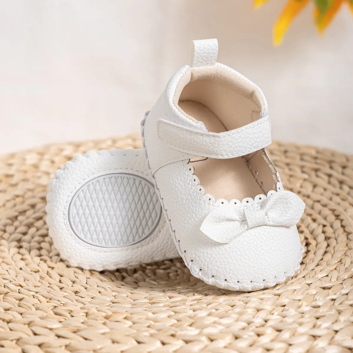 2024 Bow Princess Baby Shoes White Brown Non-Slip — feature 14