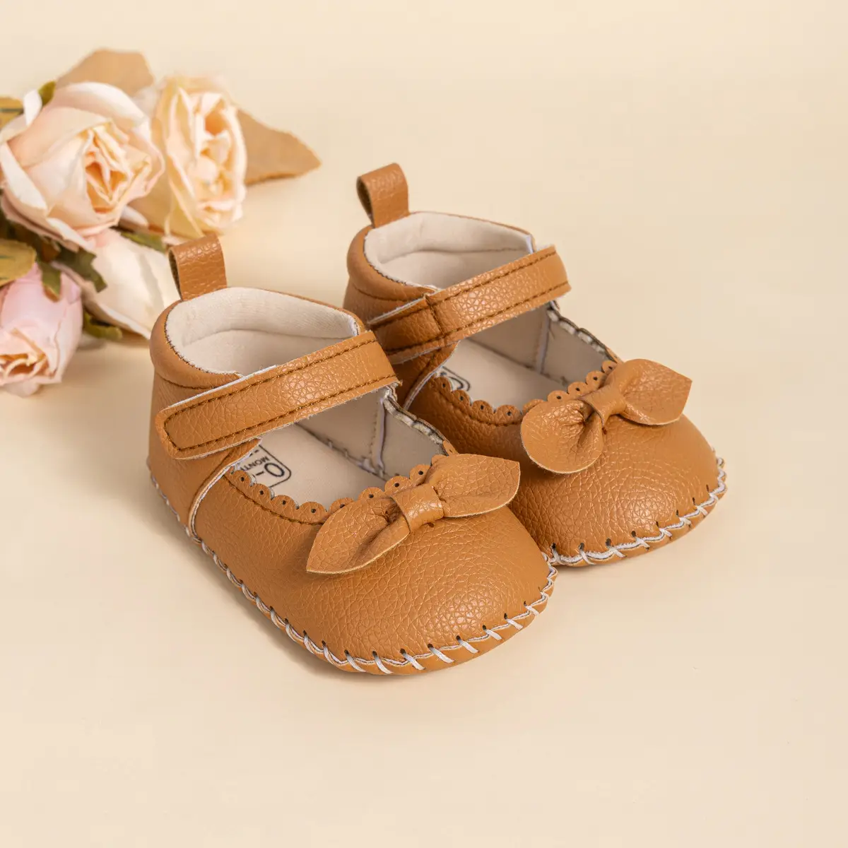 2024 Bow Princess Baby Shoes White Brown Non-Slip — feature 16