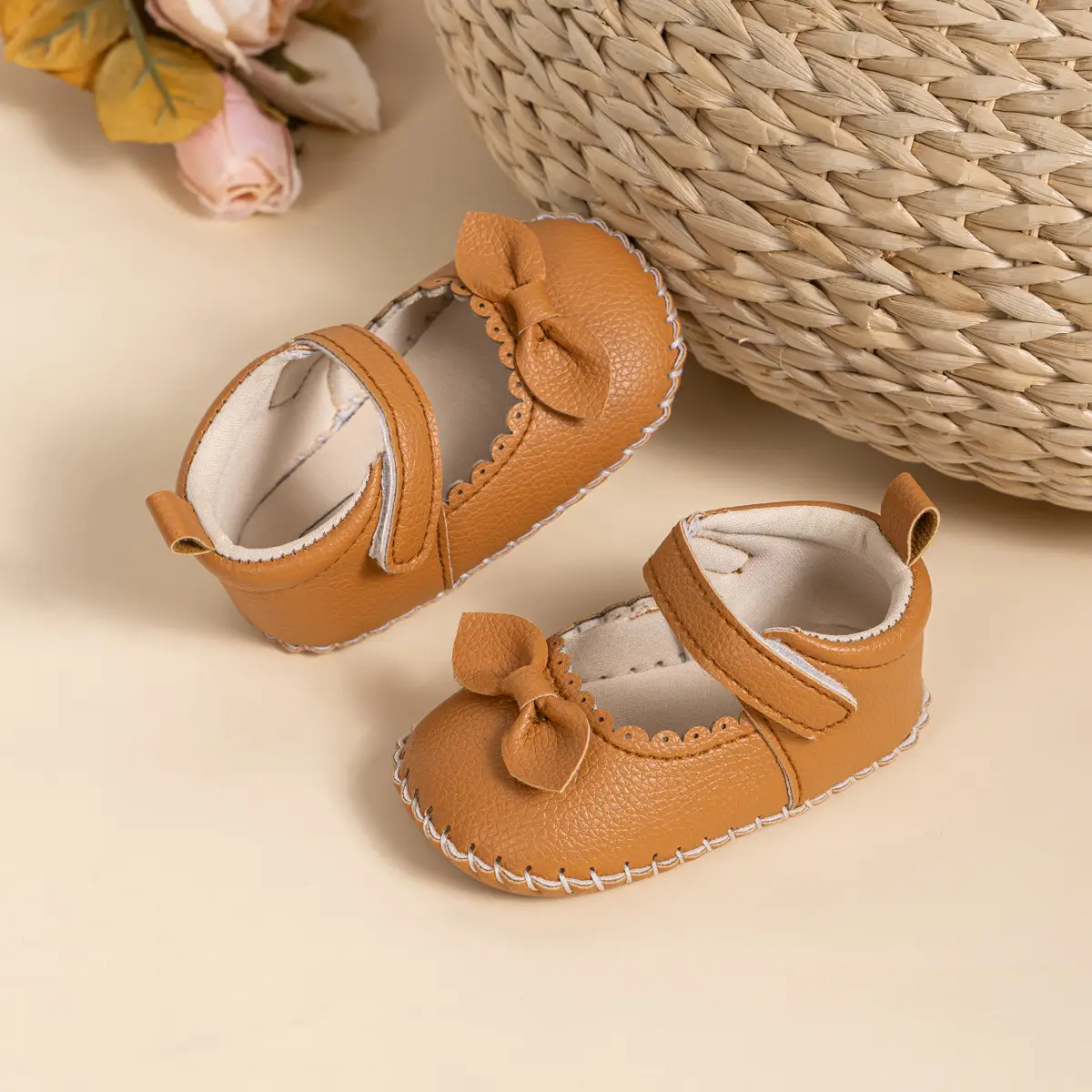 2024 Bow Princess Baby Shoes White Brown Non-Slip — feature 20