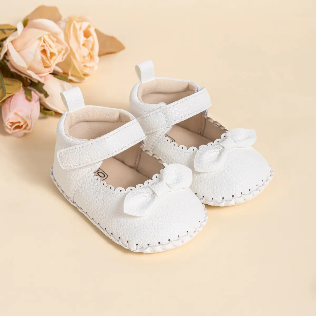 2024 Bow Princess Baby Shoes White Brown Non-Slip — feature 8