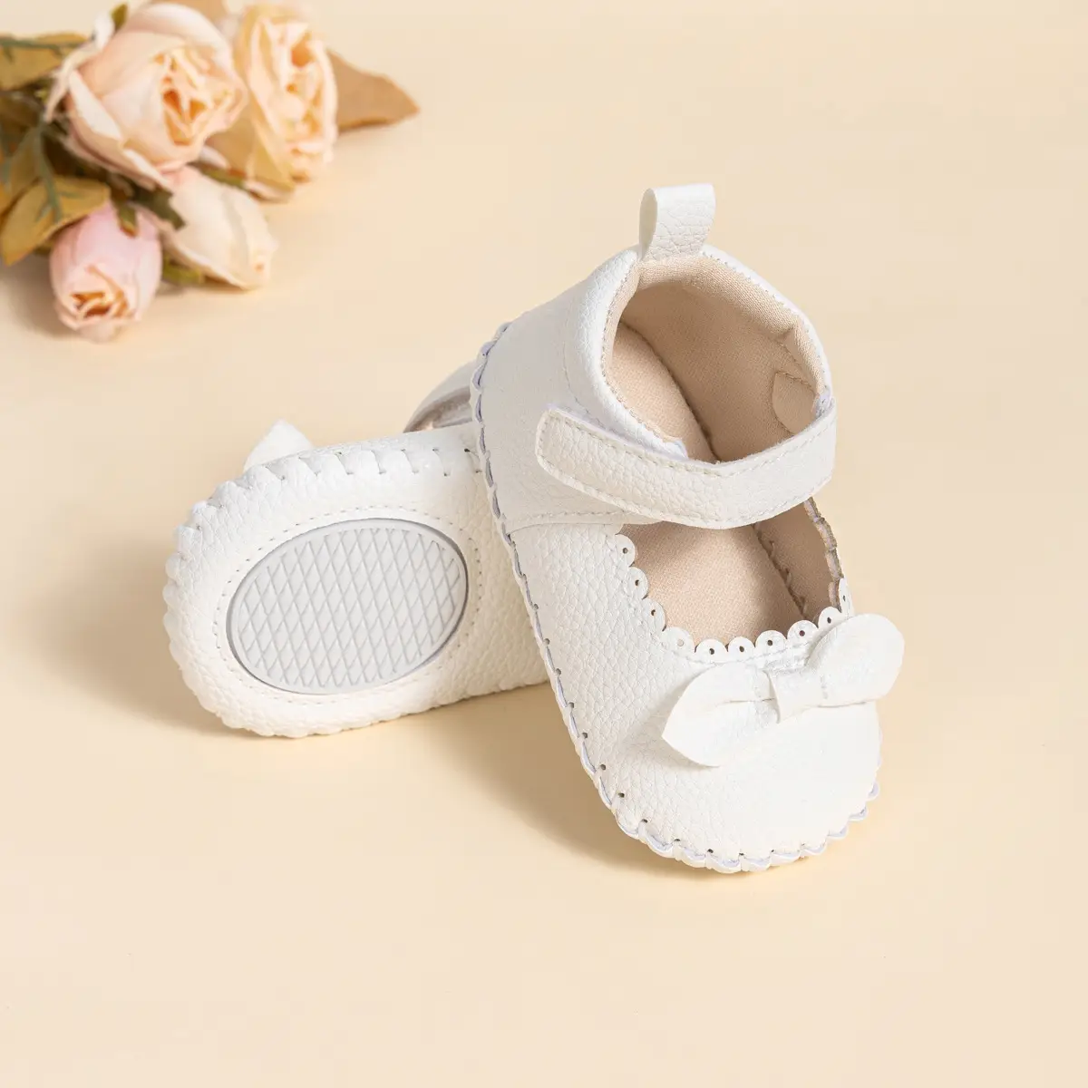 2024 Bow Princess Baby Shoes White Brown Non-Slip — feature 9