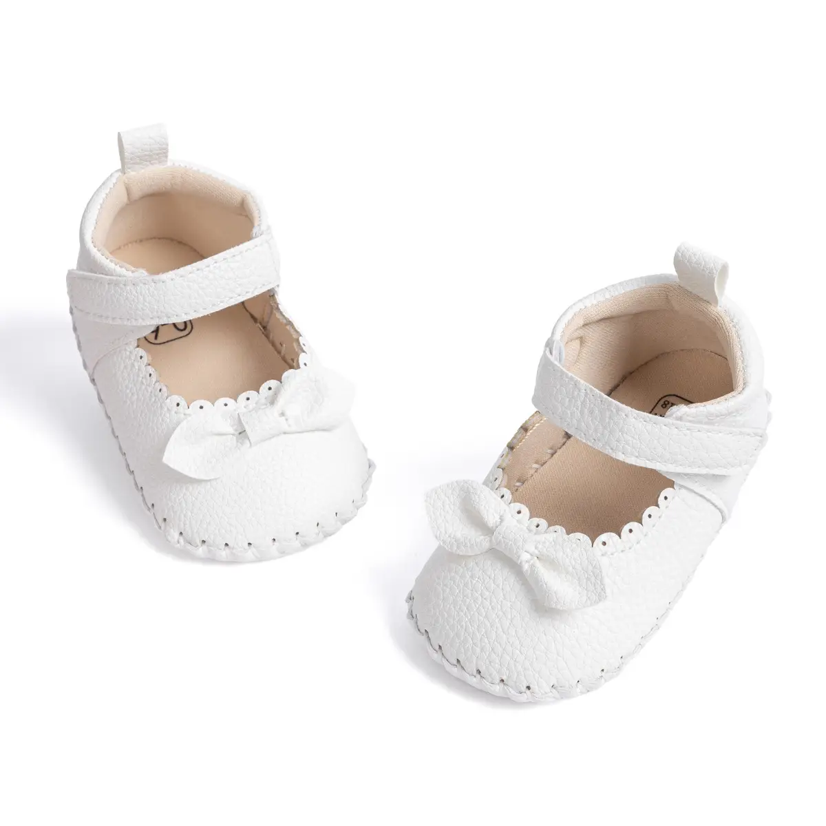 2024 Bow Princess Baby Shoes White Brown Non-Slip