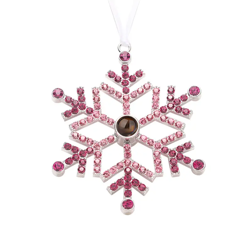 2025 Double-Sided Crystal Snowflake Photo Pendant - Image 2