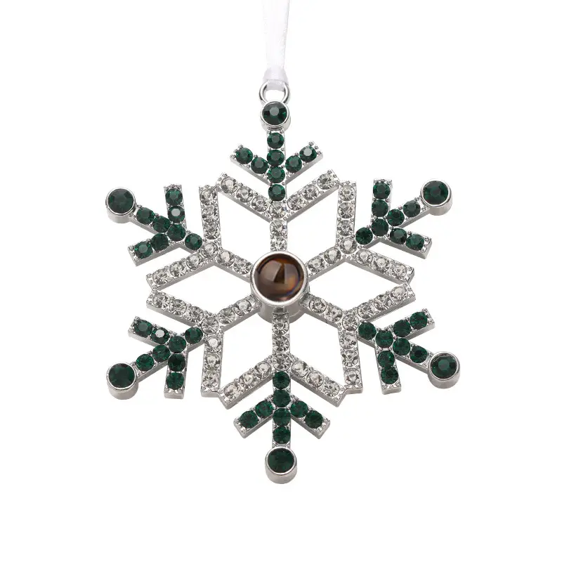 2025 Double-Sided Crystal Snowflake Photo Pendant - Image 4