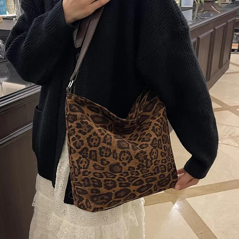 Leopard Print Large Shoulder Bag Women 2024 - Image 4