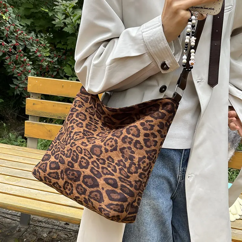 Leopard Print Large Shoulder Bag Women 2024 - Image 5