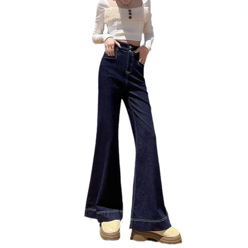 Dark Blue Wide Leg Jeans Plus Size 2024