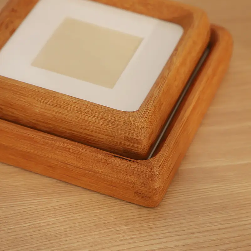 Square Rounded Solid Wood Photo Frame Wall Hanging Photo Calligraphy and Painting Mounting Frame Couple Calligraphy and Painting Photo Frame Picture Frame