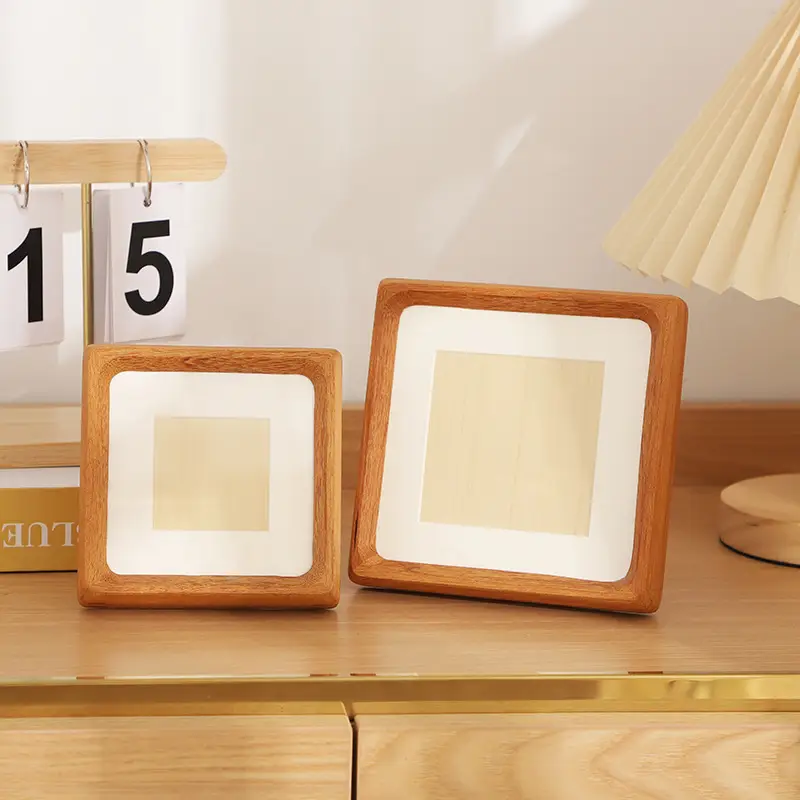 Square Rounded Solid Wood Photo Frame Wall Hanging Photo Calligraphy and Painting Mounting Frame Couple Calligraphy and Painting Photo Frame Picture Frame