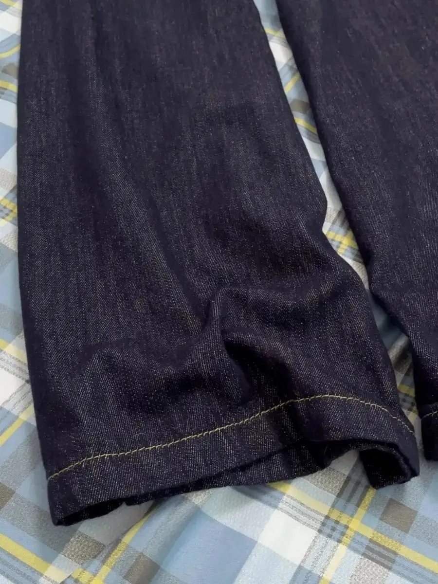 Dark Blue Wide Leg Jeans Women's 2024 High Waist Mop Pants — feature 4