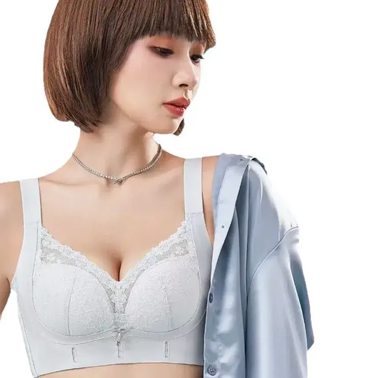 New Type Non-steel Ring Medium Thin B Cup Sliding Cup Comfortable Gathering Upper Pin Anti-sagging Side-closing Adjustable Bra - Image 8
