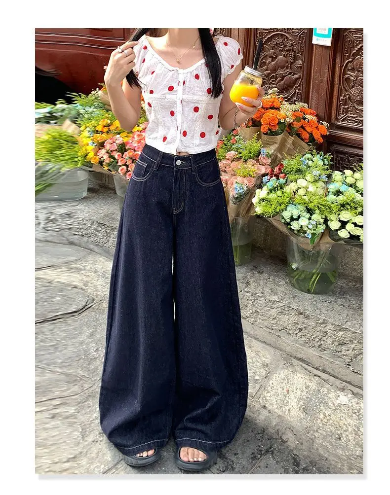 High Waist Denim Wide Leg Pants Sexy Hot Girl Women's 2024 — feature 11