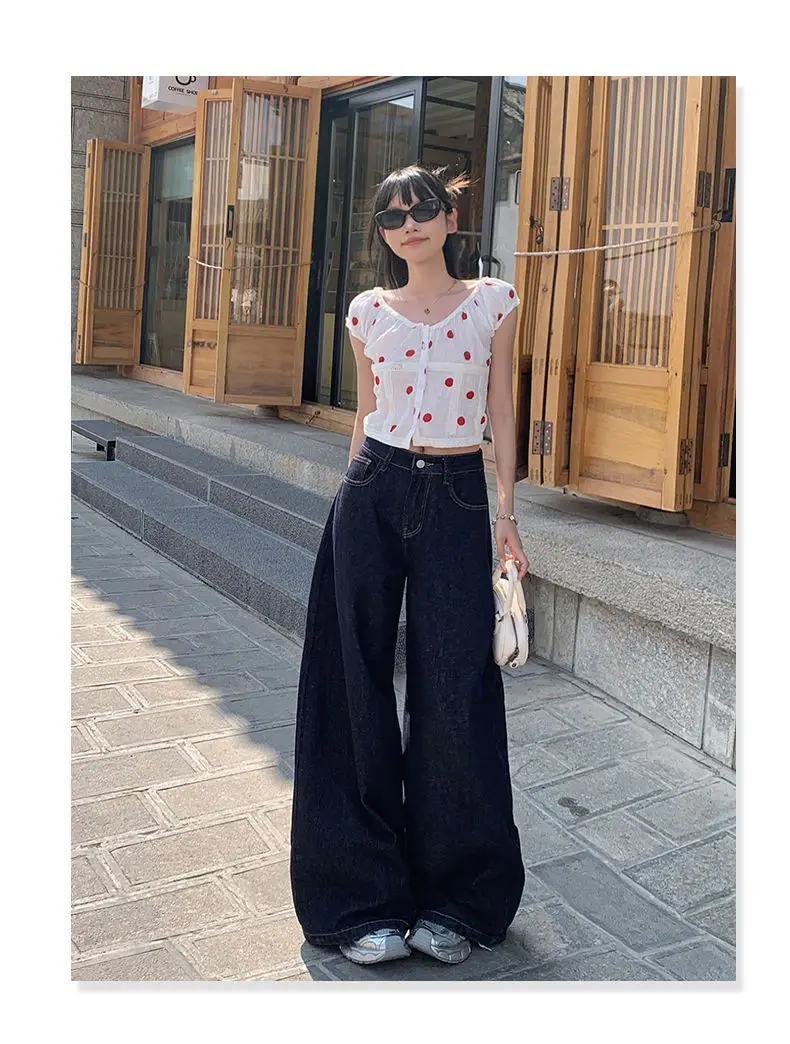 High Waist Denim Wide Leg Pants Sexy Hot Girl Women's 2024 — feature 15