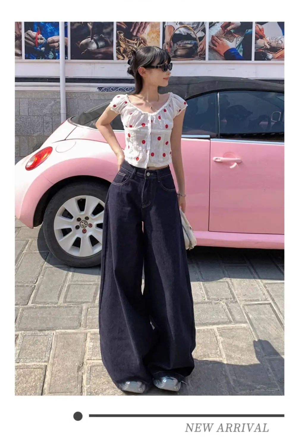 High Waist Denim Wide Leg Pants Sexy Hot Girl Women's 2024 — feature 2