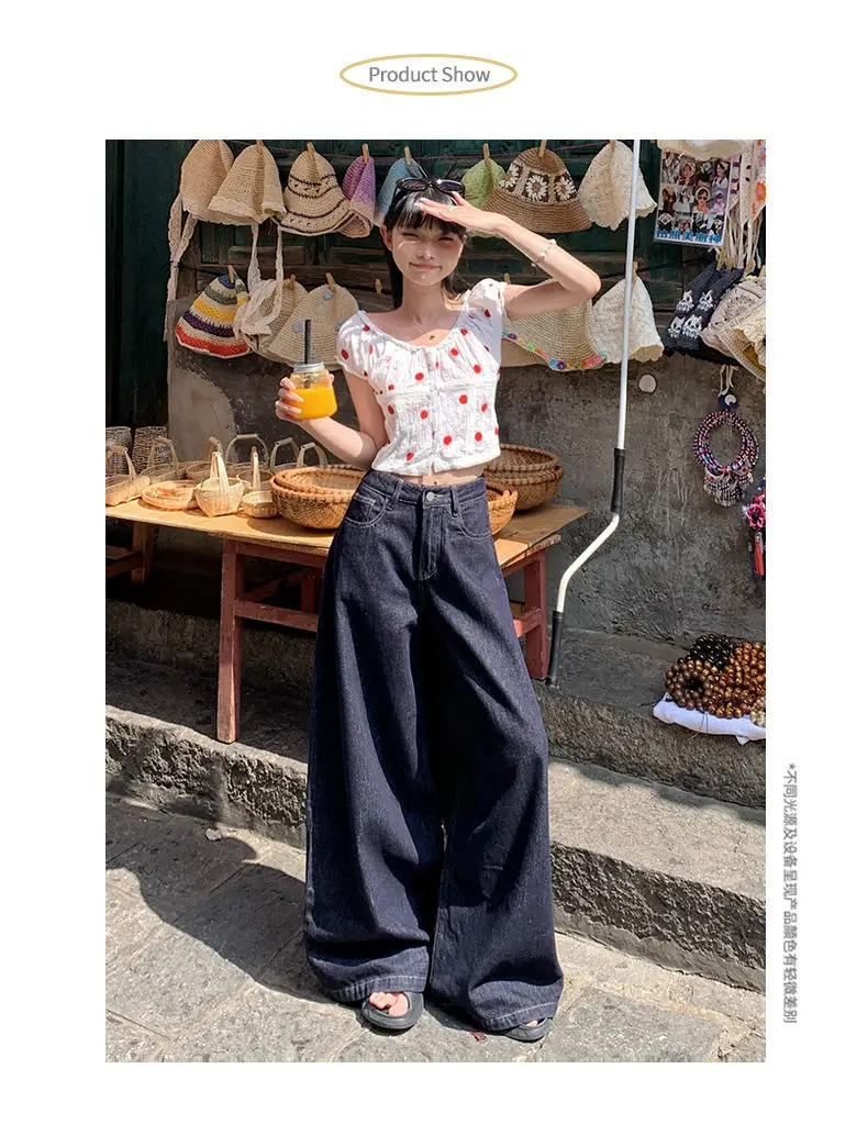 High Waist Denim Wide Leg Pants Sexy Hot Girl Women's 2024 — feature 3