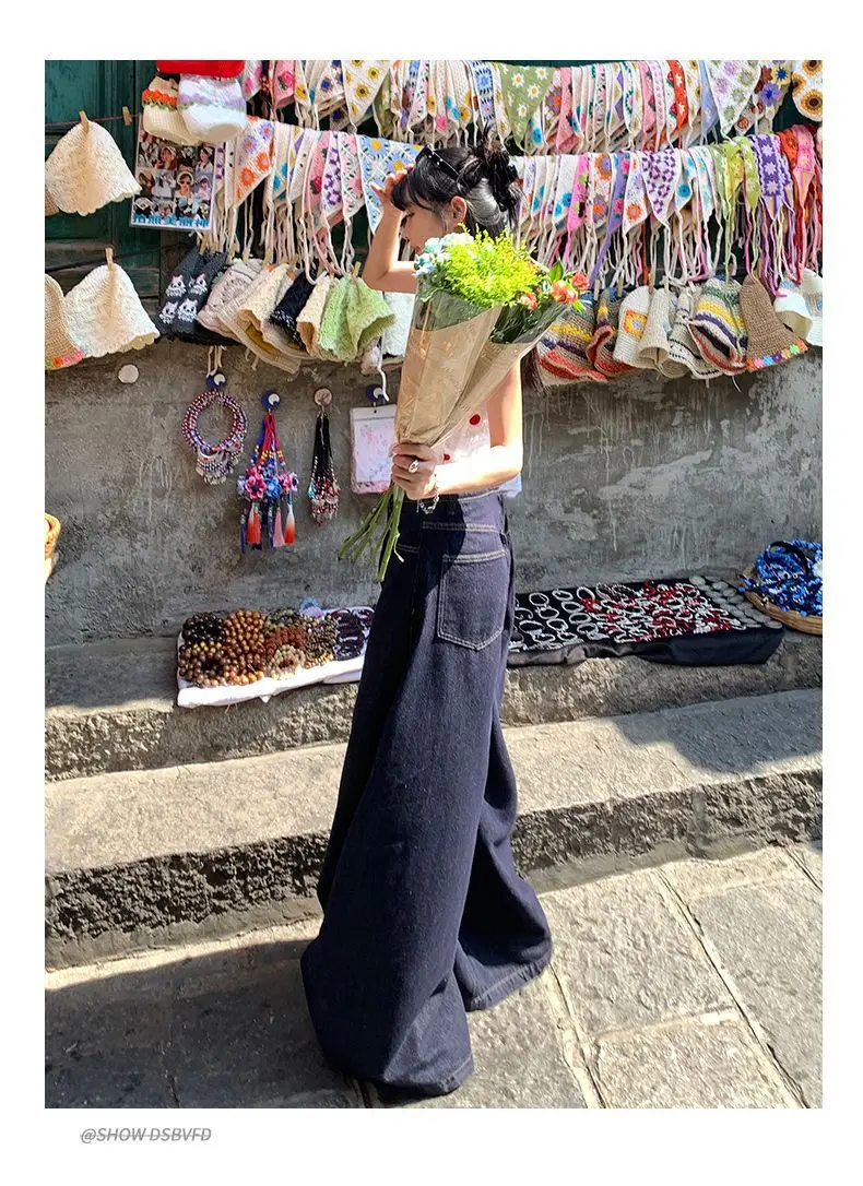 High Waist Denim Wide Leg Pants Sexy Hot Girl Women's 2024 — feature 8