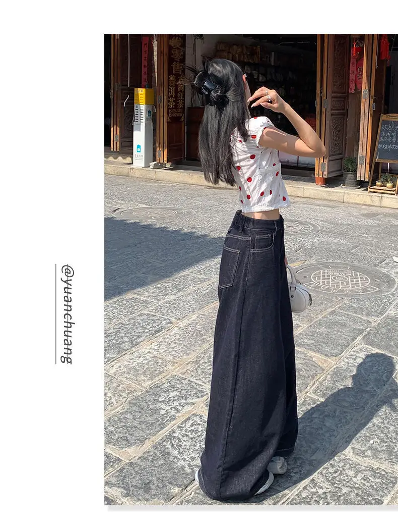 High Waist Denim Wide Leg Pants Sexy Hot Girl Women's 2024 — feature 9