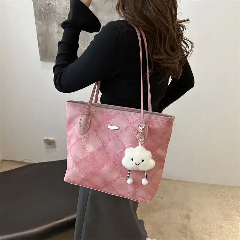 Pink Textured Shoulder Bag for Women 2024 - Image 6