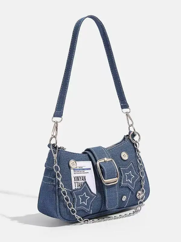 Star Design Shoulder Bag for Girls Black Pink - Image 8