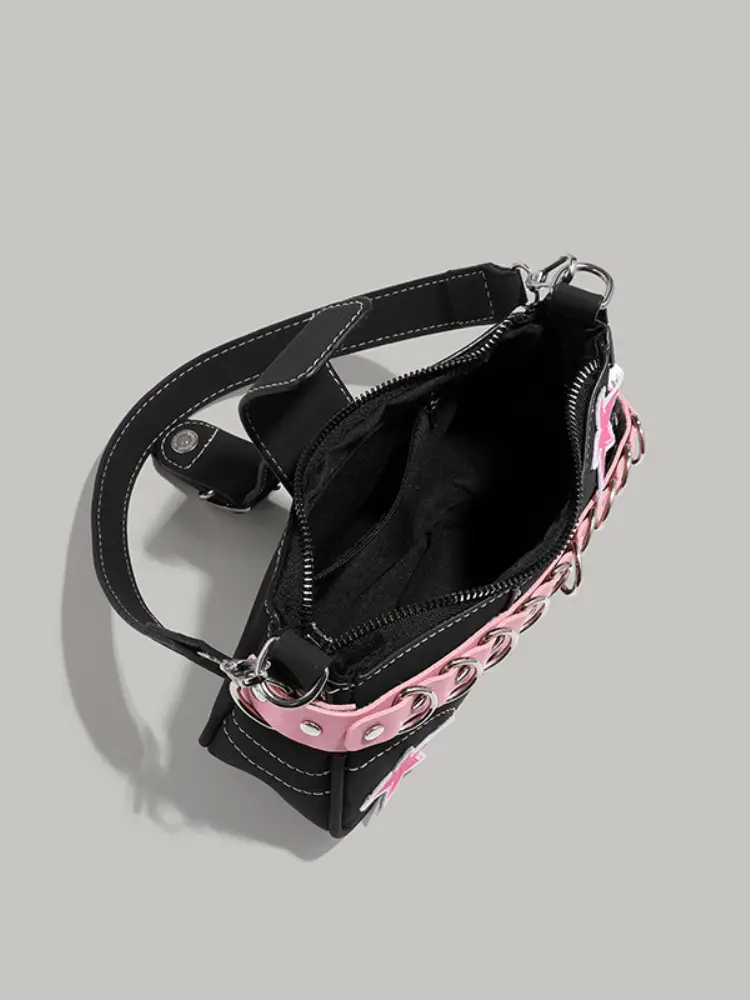 Star Design Shoulder Bag for Girls Black Pink — feature 14