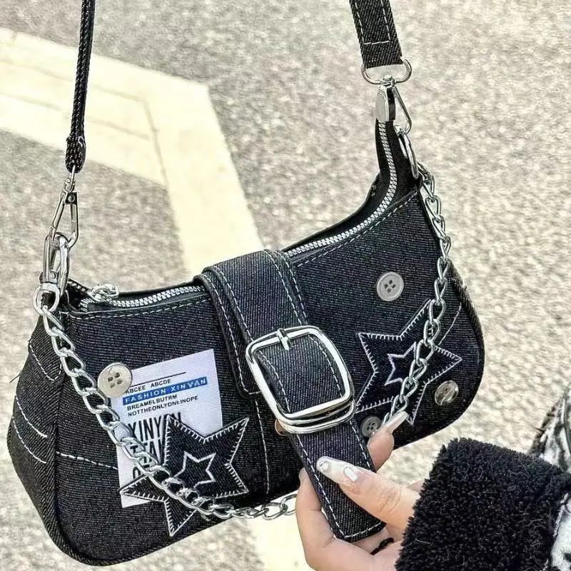 Star Design Shoulder Bag for Girls Black Pink — feature 17