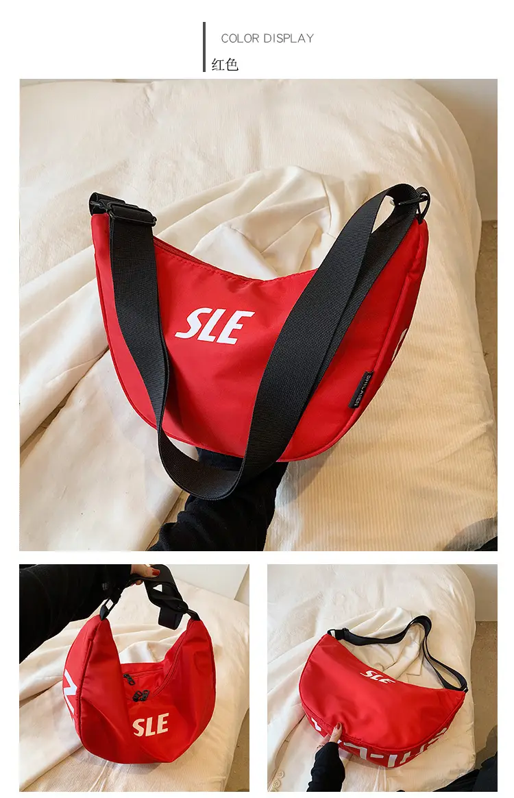 Red Crossbody Bag with "SLE" Print for Women — feature 10