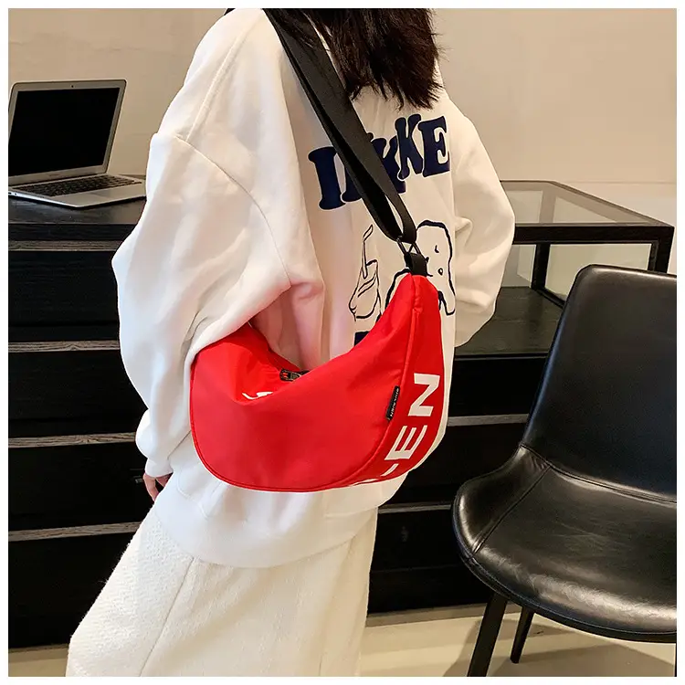 Red Crossbody Bag with "SLE" Print for Women — feature 47