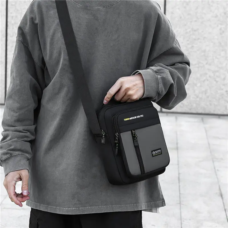 Men's Black Waterproof Crossbody Shoulder Bag - Image 8