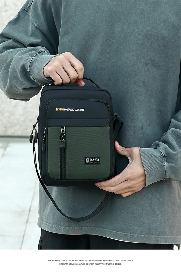 Men's Black Waterproof Crossbody Shoulder Bag — feature 12