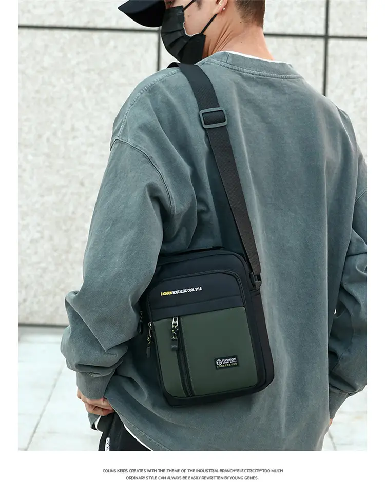 Men's Black Waterproof Crossbody Shoulder Bag — feature 13