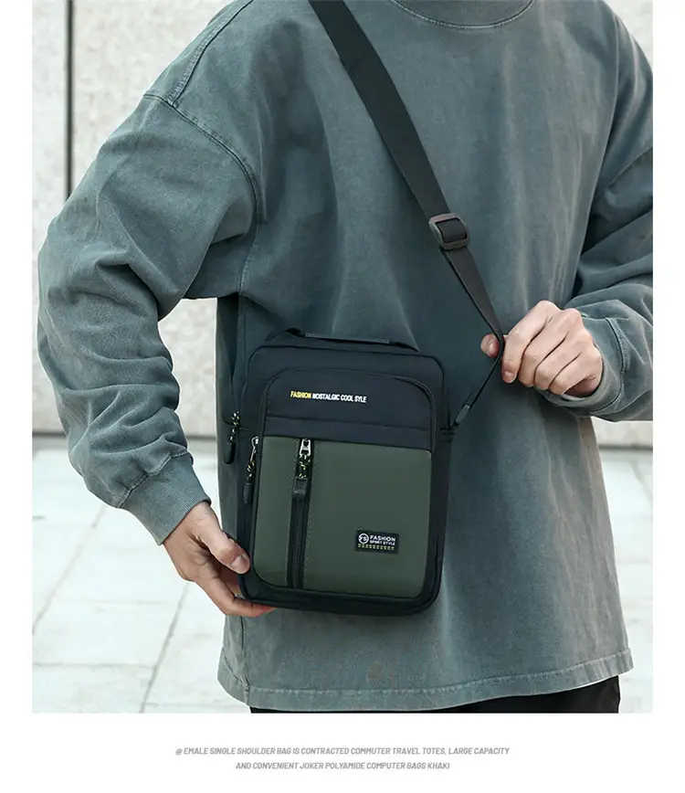 Men's Black Waterproof Crossbody Shoulder Bag — feature 14