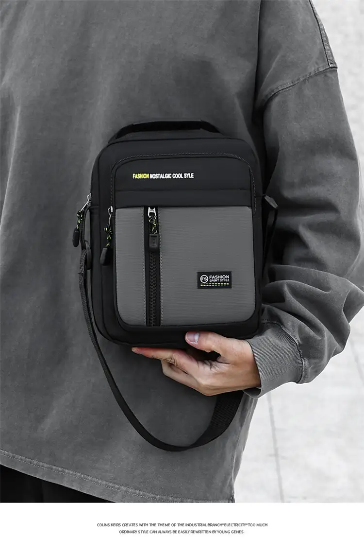Men's Black Waterproof Crossbody Shoulder Bag — feature 16