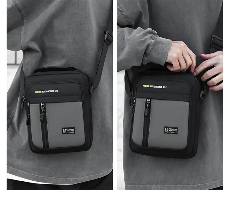 Men's Black Waterproof Crossbody Shoulder Bag — feature 19