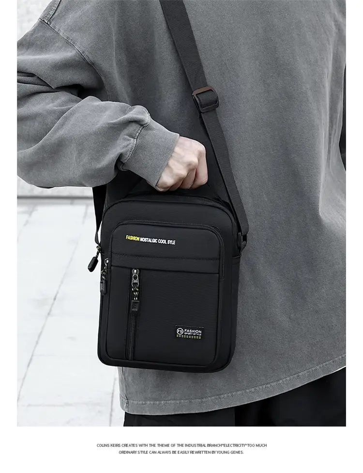Men's Black Waterproof Crossbody Shoulder Bag — feature 9