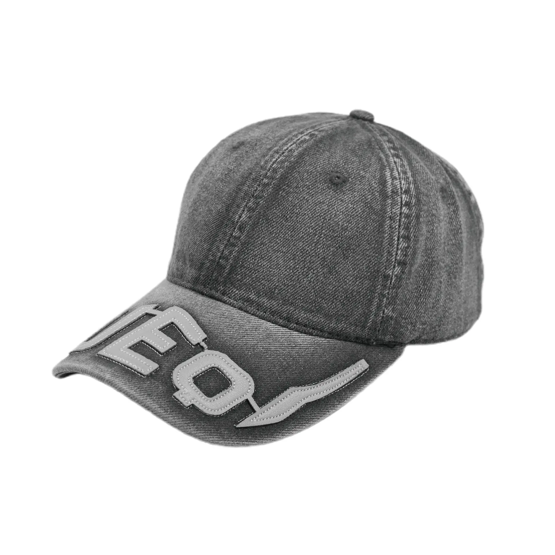 Men Blue Embroidered Baseball Cap with Letter Patch - Image 8