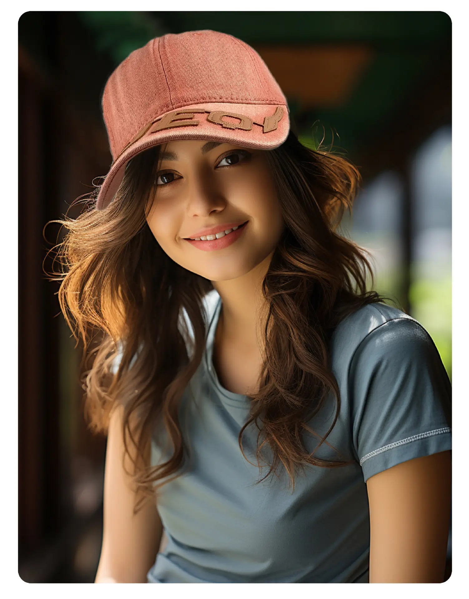 Men Blue Embroidered Baseball Cap with Letter Patch — feature 3
