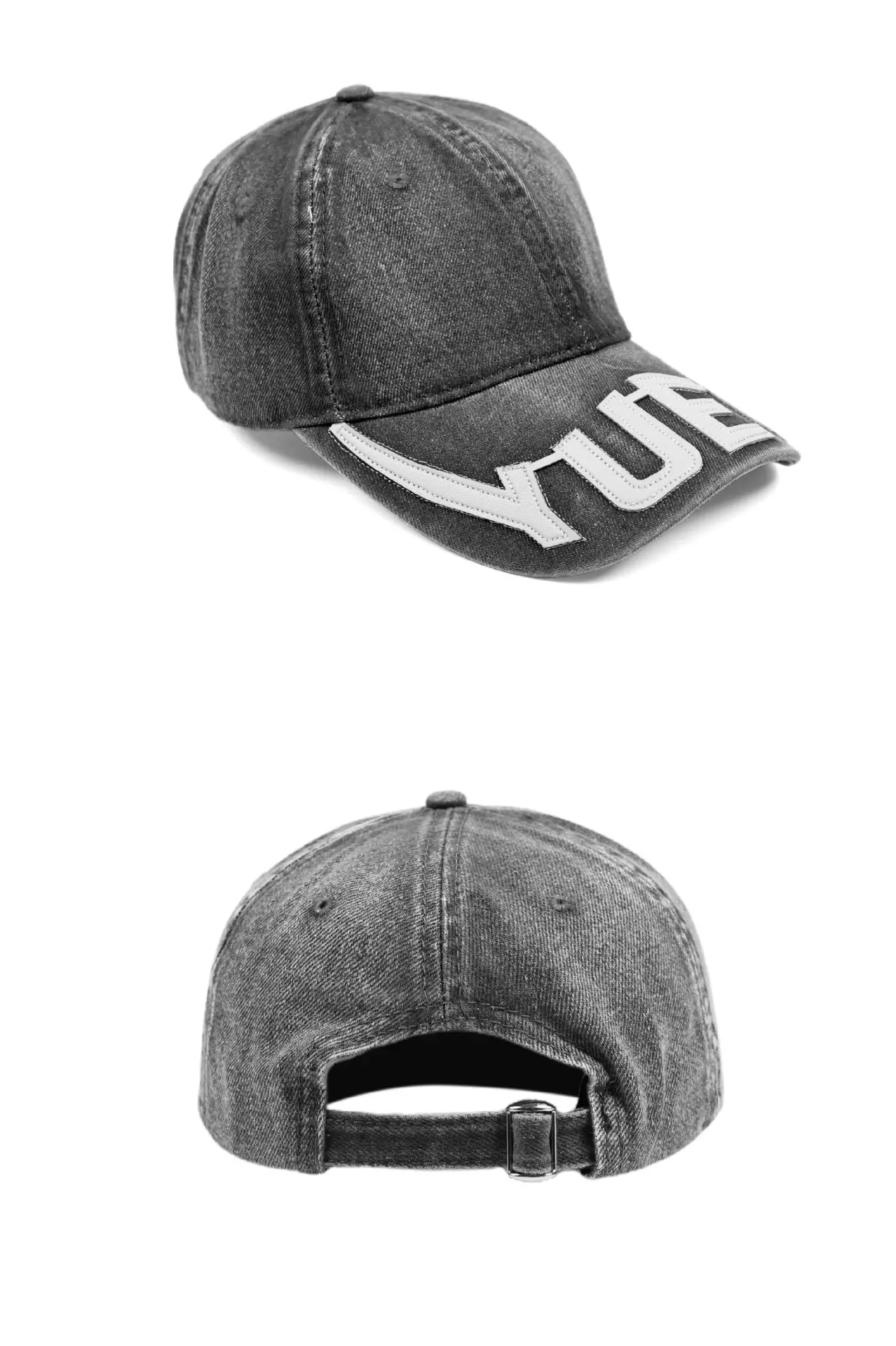 Men Blue Embroidered Baseball Cap with Letter Patch — feature 5