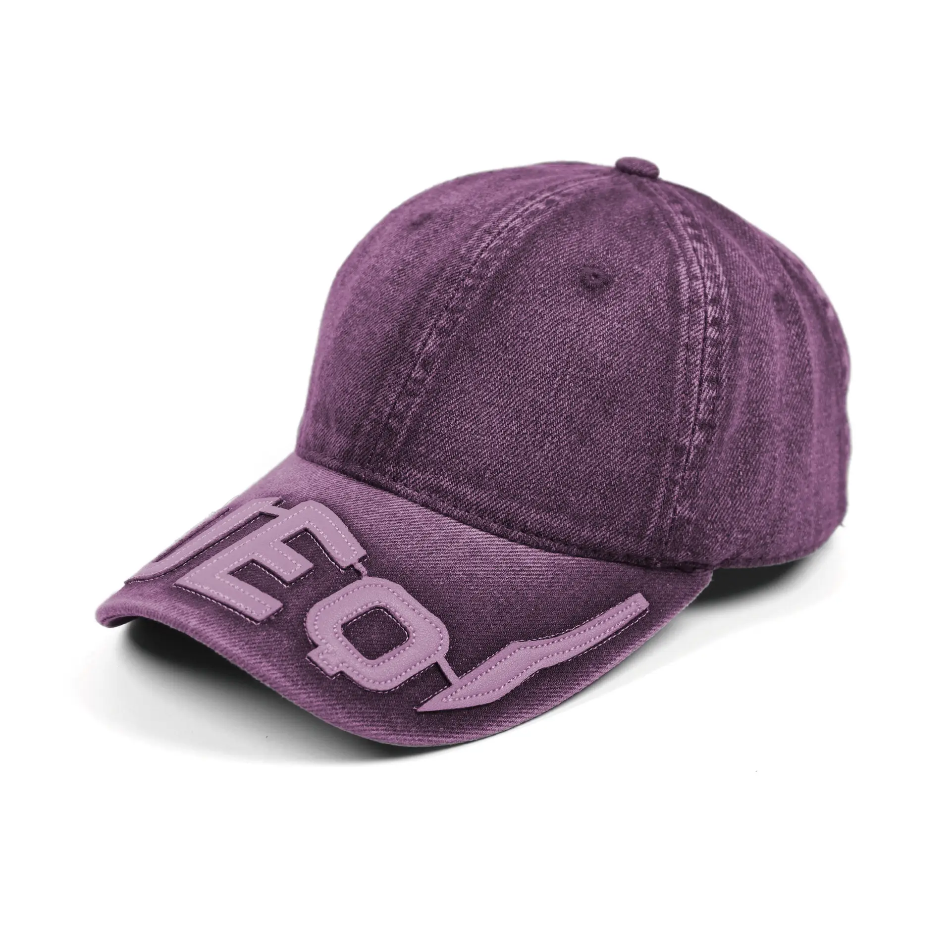 Men Blue Embroidered Baseball Cap with Letter Patch - Image 4